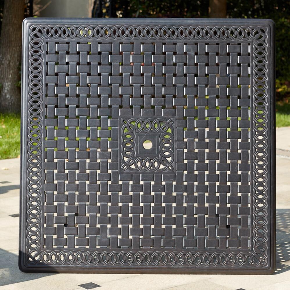 Darlee B/201610-9PC-88W Mountain View 9 Pc Cast Aluminum Dining Set in Antique Bronze - Table Top - Detail thumbnail