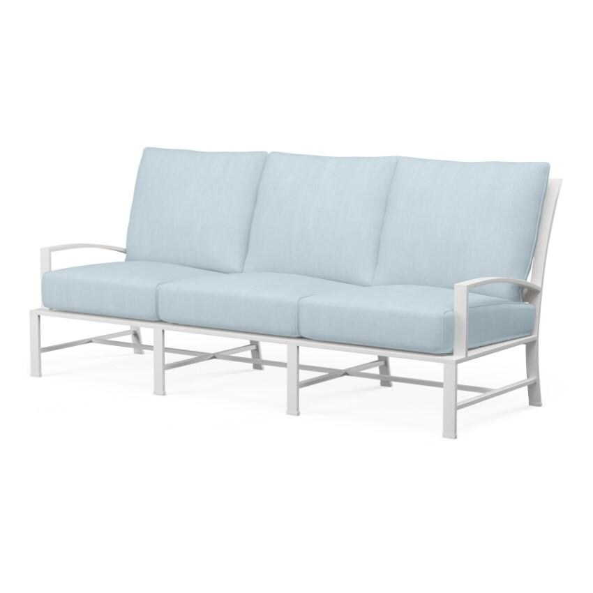 Bristol 3 Person Aluminum Sofa w/ Self Welt in White/Canvas Skyline by Sunset West - White Background thumbnail