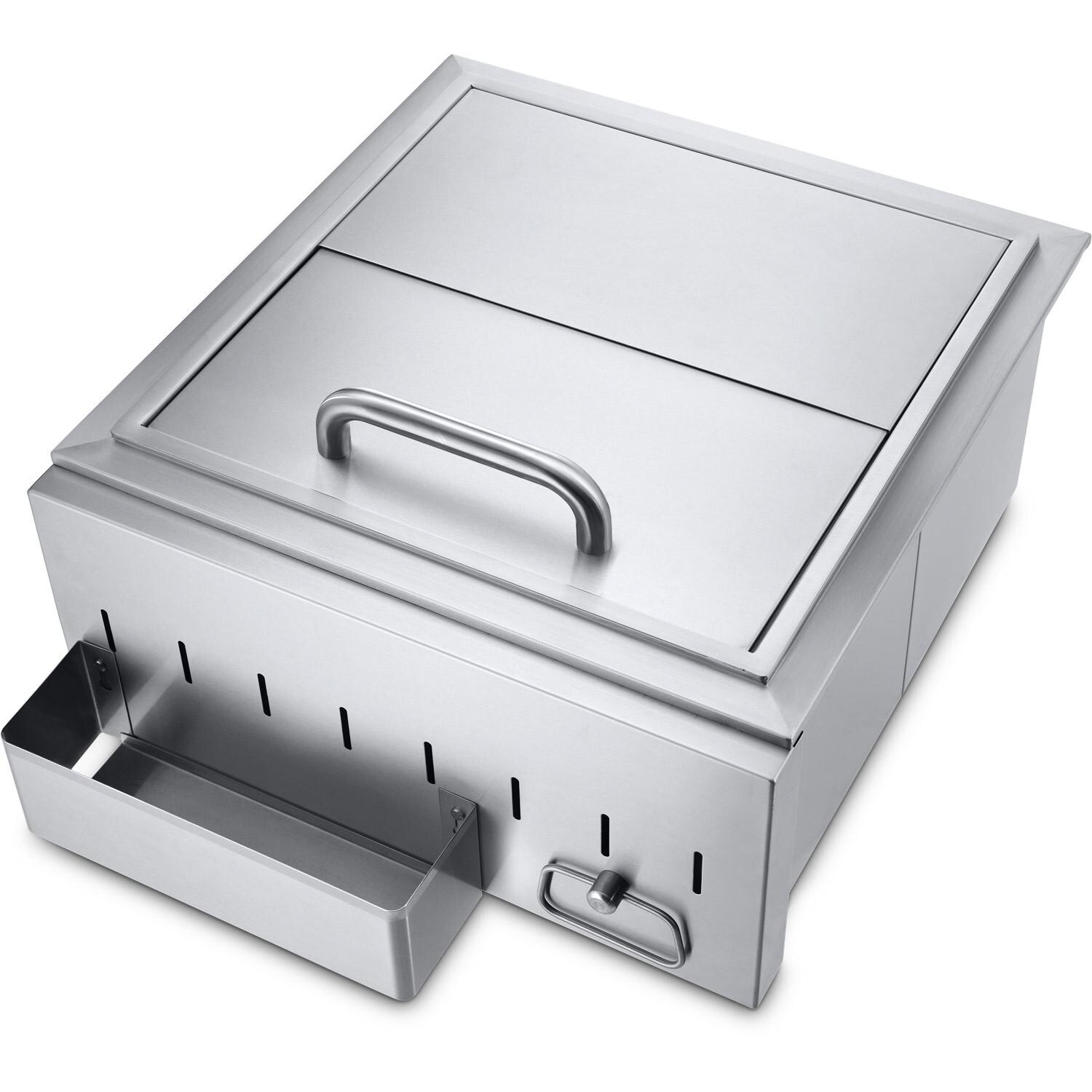 Crown Verity Infinite Series 25-Inch Drop-In Stainless Steel Ice Chest W/ Speed Rail And Towel Holder - CV-IC1