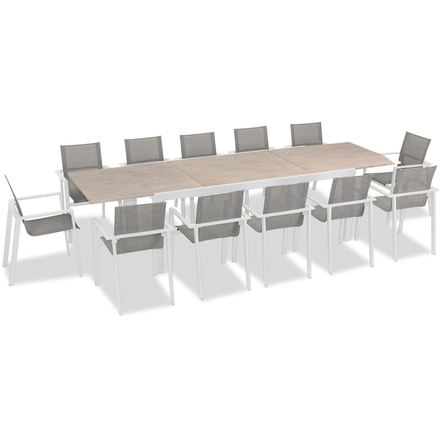 Spring Bay 13 Piece Extendable Dining Set in White/Barnwood - Set - White Background thumbnail