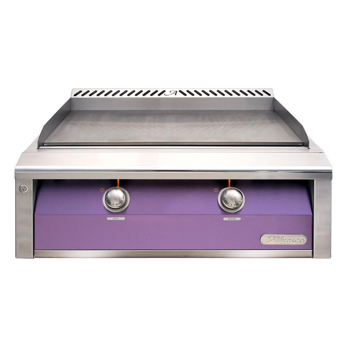 Alfresco 30-Inch Built-In Natural Gas Griddle in Blue Lilac - AXE-30GT-NG-S4005