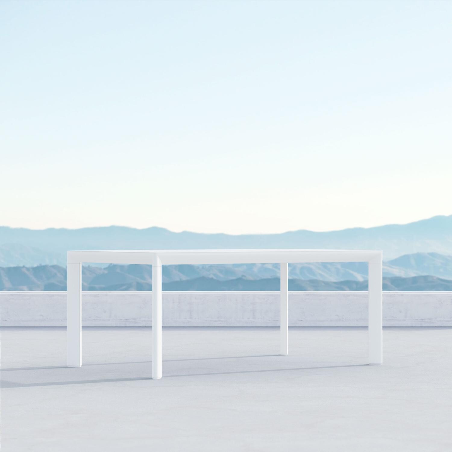 Azzurro Living Porto 72 Inch White Aluminum Dining Table - Lifestyle thumbnail