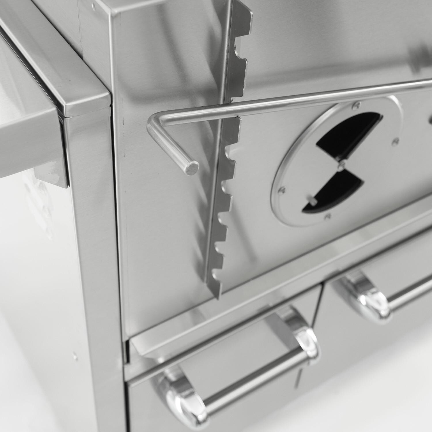 Cajun Grill - PGI-950SS - Cajun Grill Combeaux Smoker - Left Side Closeup thumbnail