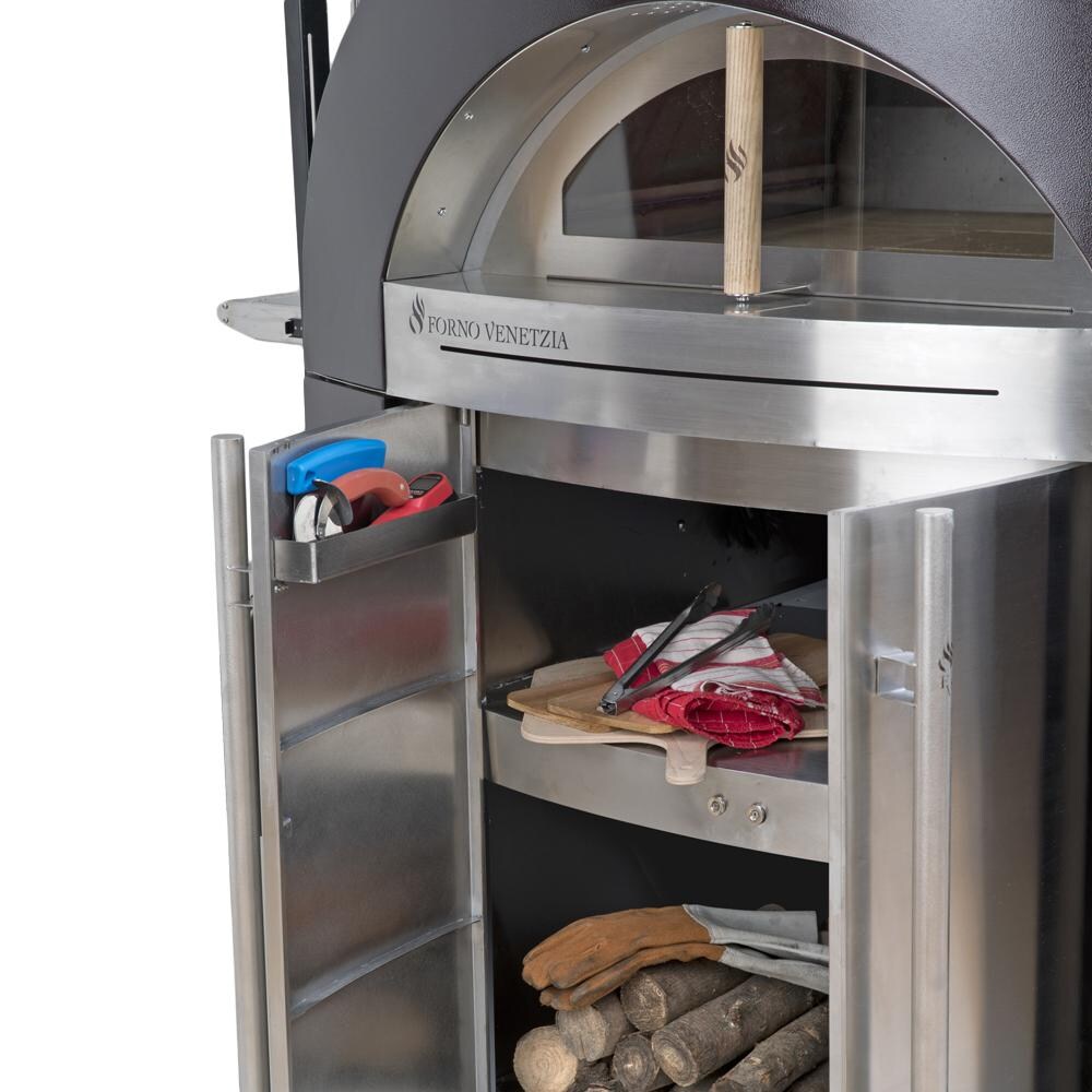 Forno Venetzia Bellagio 500 44-Inch Outdoor Wood-Fired Pizza Oven - Cart Storage Interior (Accessories Not Included) thumbnail