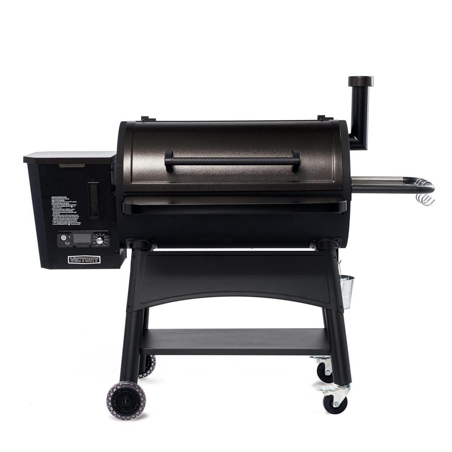 Victory BBQ-PG + BBQ-PG-CVR + BBQ-PLT20-HK + BBQ-PLT20-MQ + BBQ-PLT20-AP 35-Inch Wood Pellet Grill, Cover, & 20 Lb. Hardwood Pellets Ultimate Starter Pack - Grill - White Background thumbnail