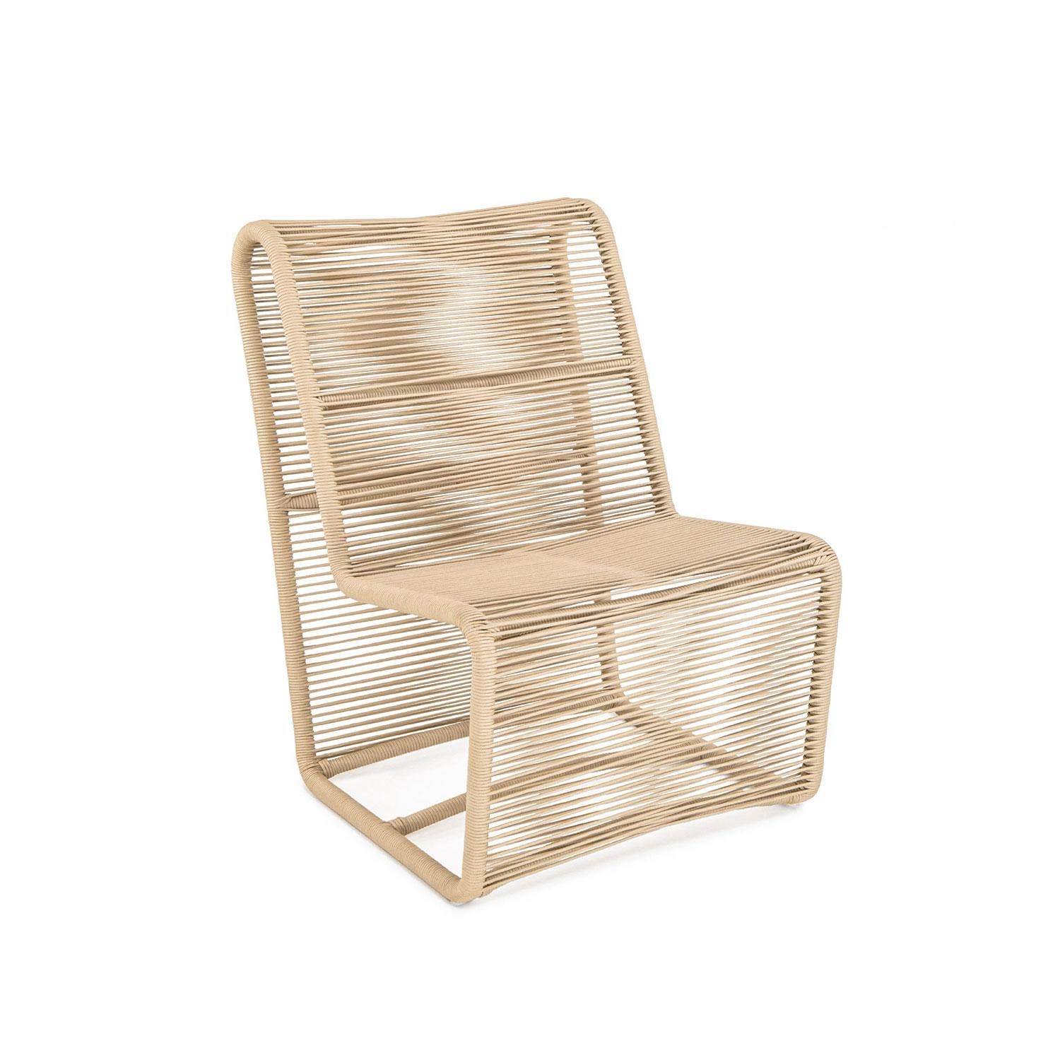 Pelican View Woven Rope Armless Club Chair in Sand by Lakeview Outdoor Designs