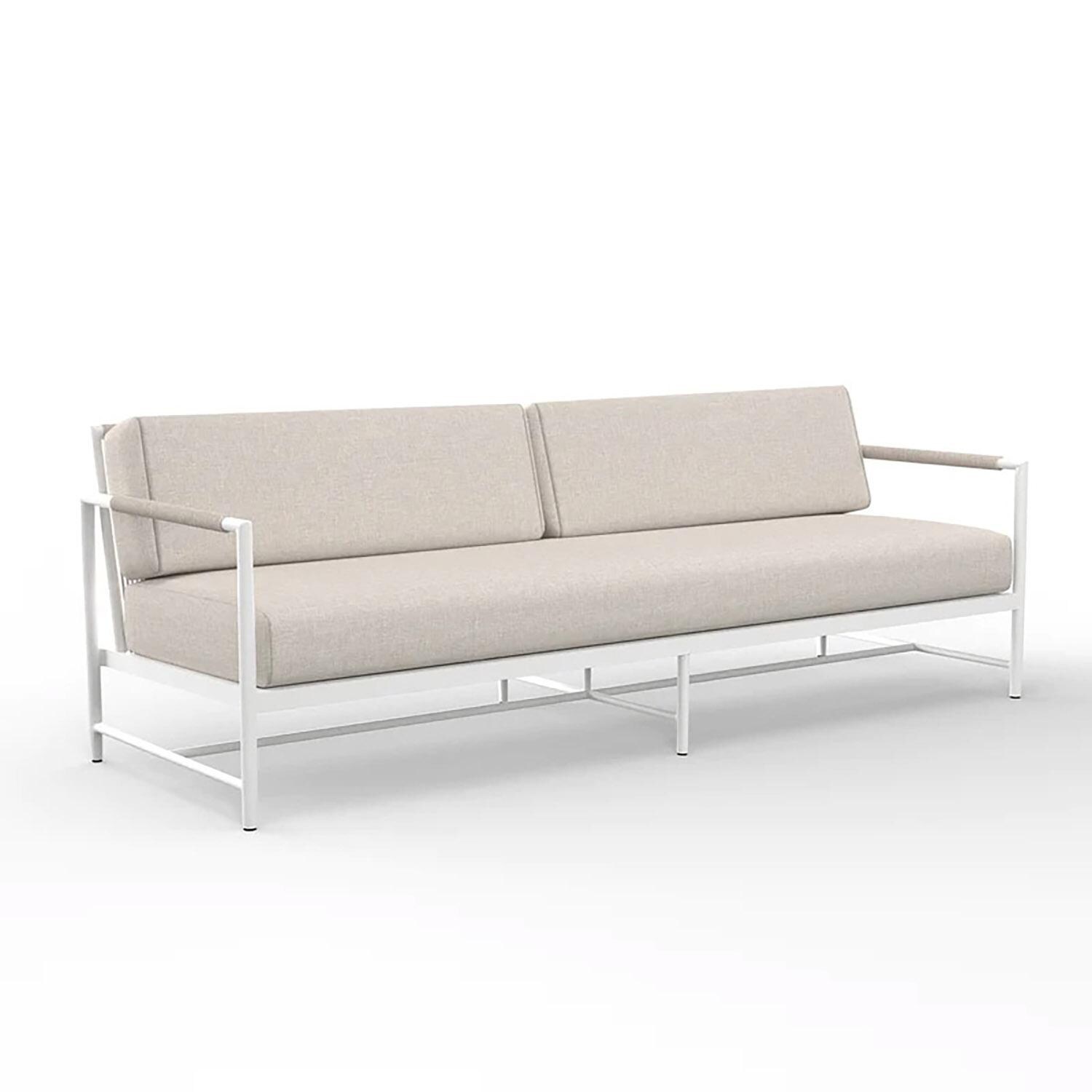 Sabbia 3 Person Aluminum Sofa in Echo Ash by Sunset West - White Background thumbnail