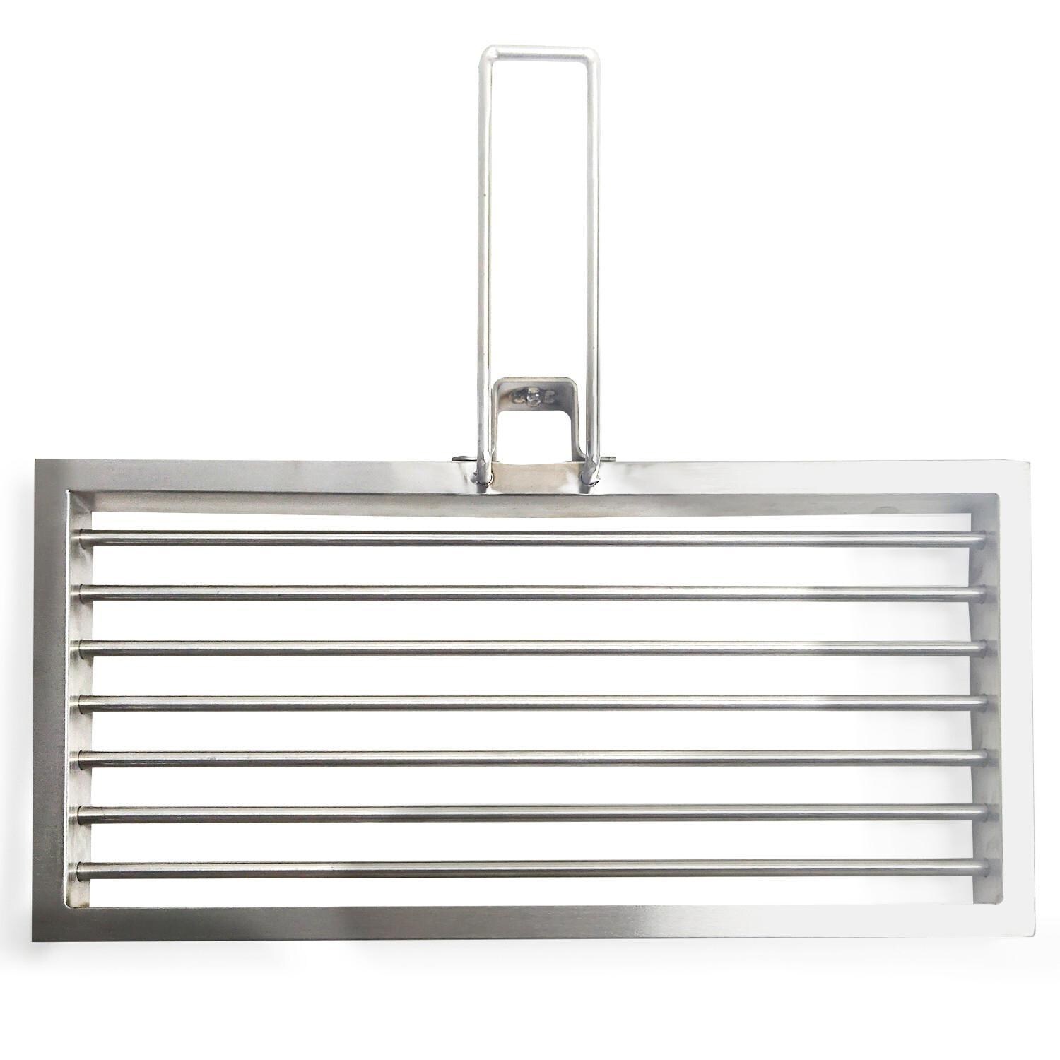 Tagwood BBQ BBQ03SSF Fully Assembled All Stainless Steel Argentine Santa Maria Wood Fire & Charcoal Grill - Height Adjustable Secondary Grill Grate