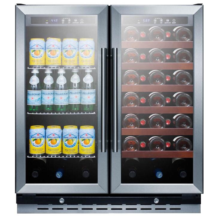 Summit 30-Inch 5.8 Cu. Ft. Dual Zone Beverage Refrigerator - Stainless Steel - Full thumbnail