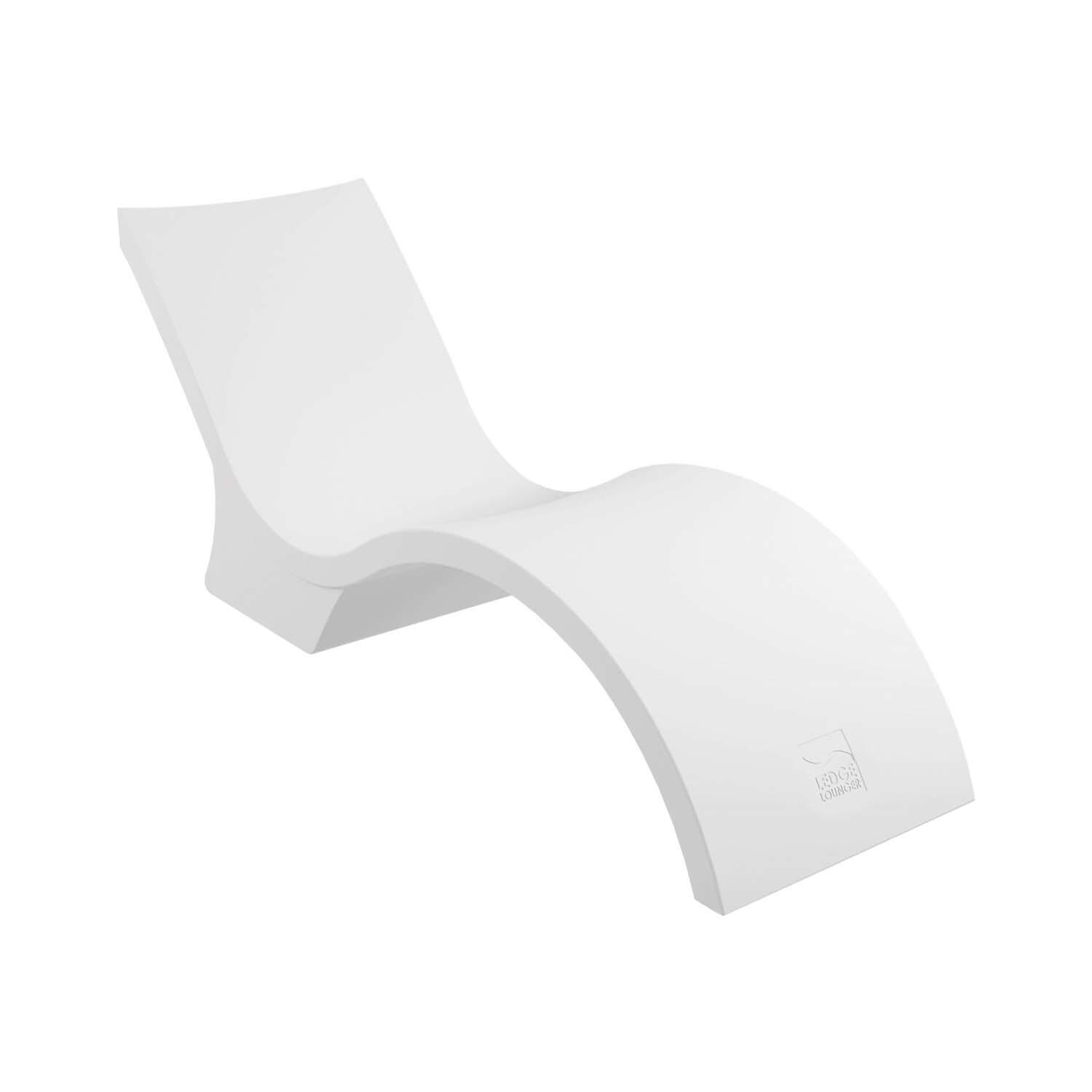 Ledge Lounger Signature Deep In Pool Chaise Lounge - White - White Background thumbnail