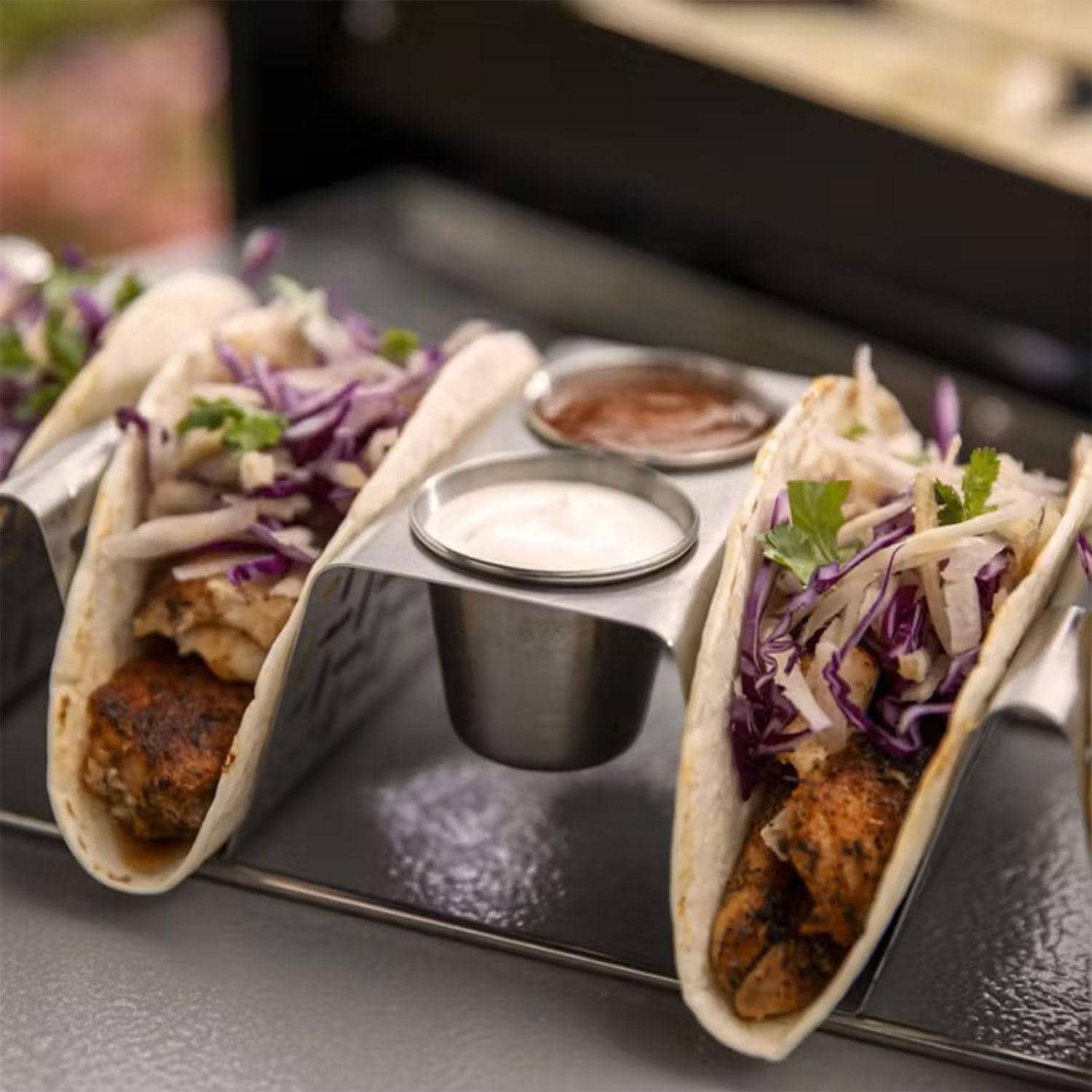 Weber 3400073 Taco Rack - Close Up - Lifestyle thumbnail