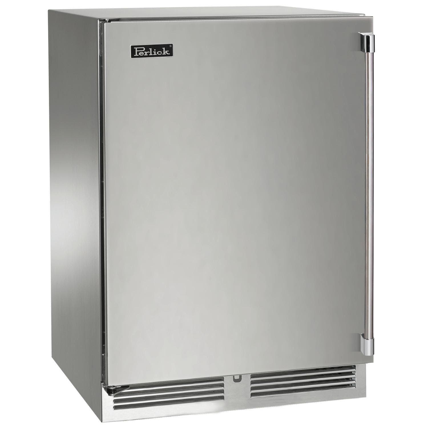 Perlick 24-Inch Signature Series Marine & Coastal Series Stainless Steel Outdoor Refrigerator W/ Door Lock - Left Hinge - HP24RM-4-1LL
