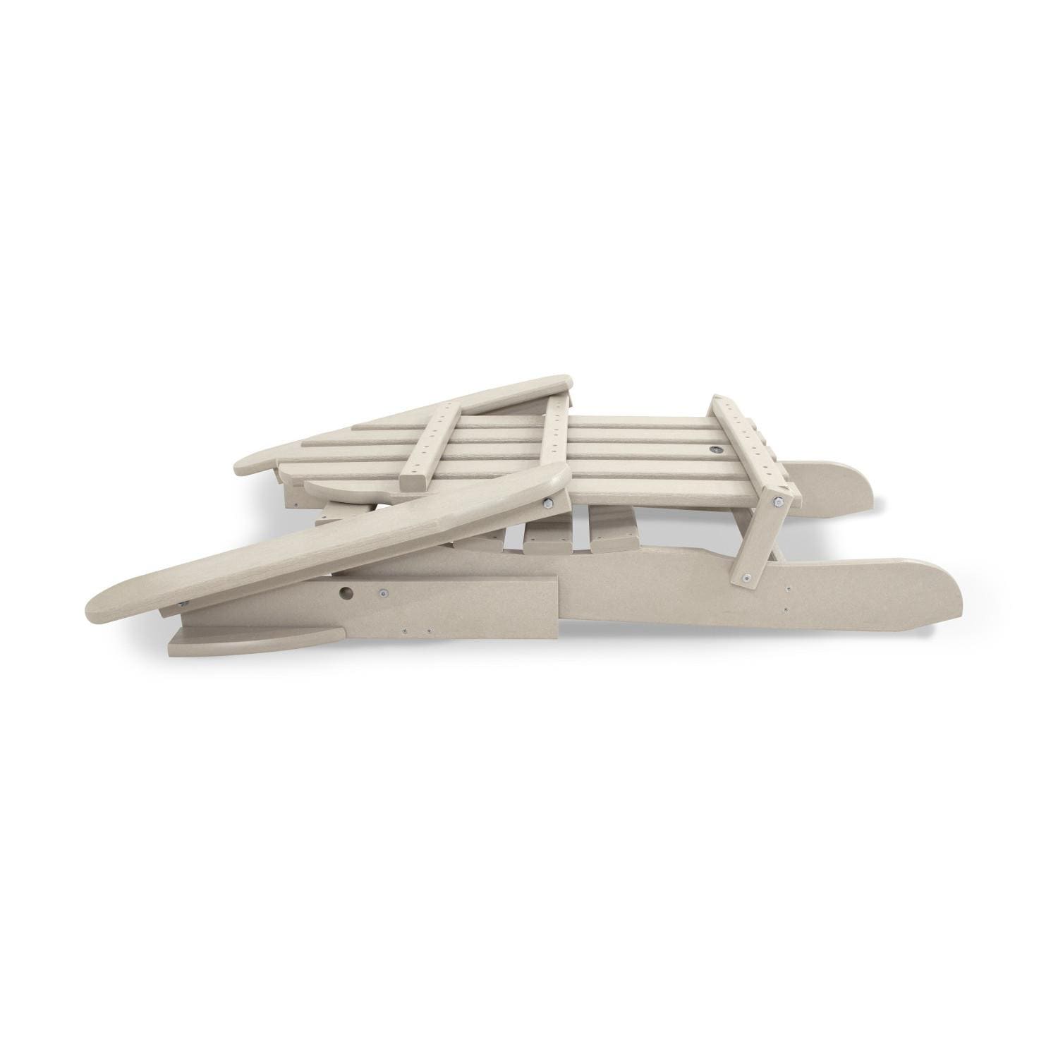 POLYWOOD Classic Folding Adirondack Chair Sand BBQGuys