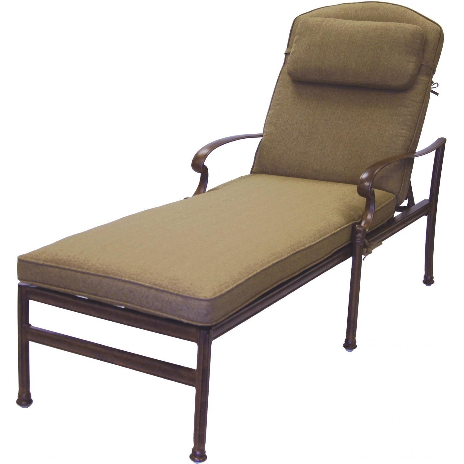 Darlee Santa Barbara Cast Aluminum Patio Chaise Lounge - Mocha