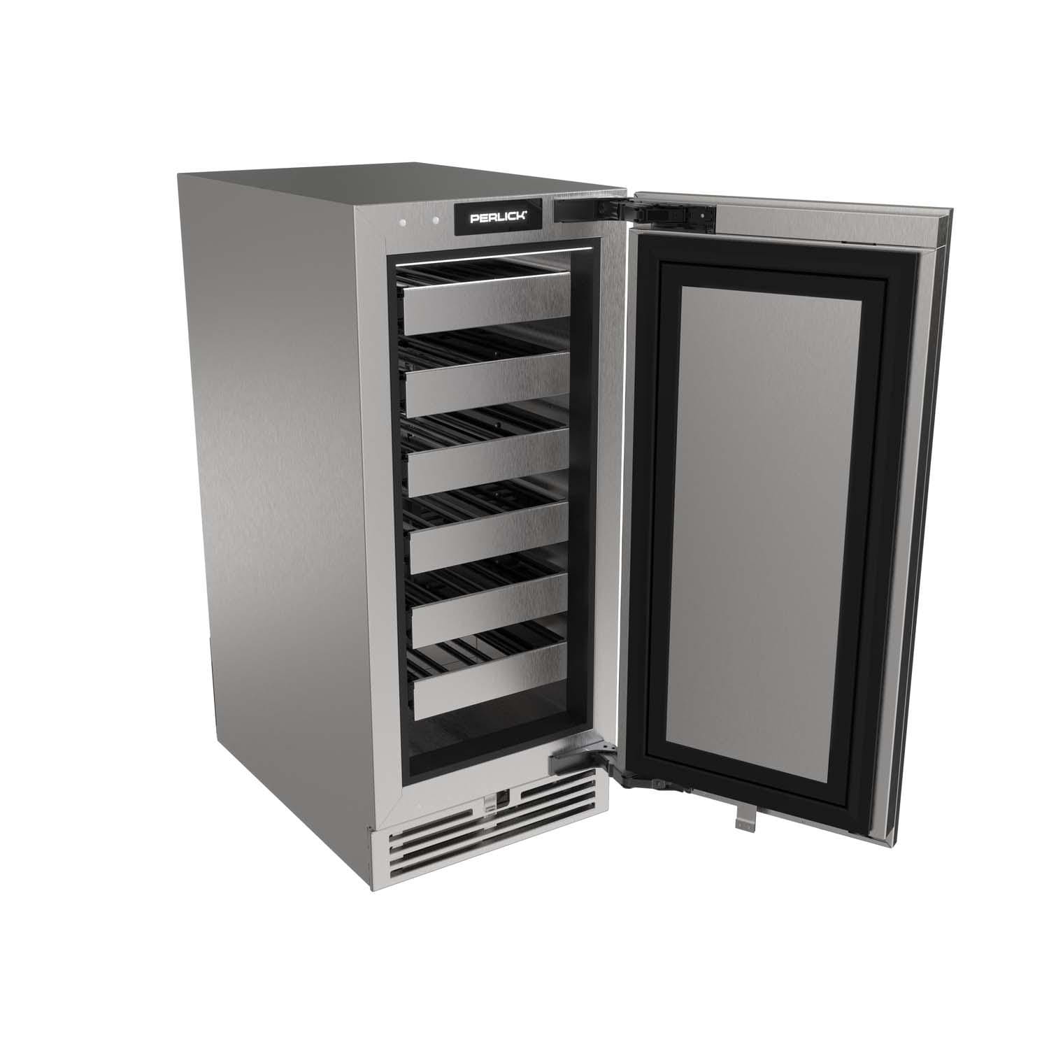 Perlick G5WR15SL G5 Luxe 15-in 2.8 Cu. Ft. Wine Cooler w/ Panel Ready Door - Door Open - White Background thumbnail