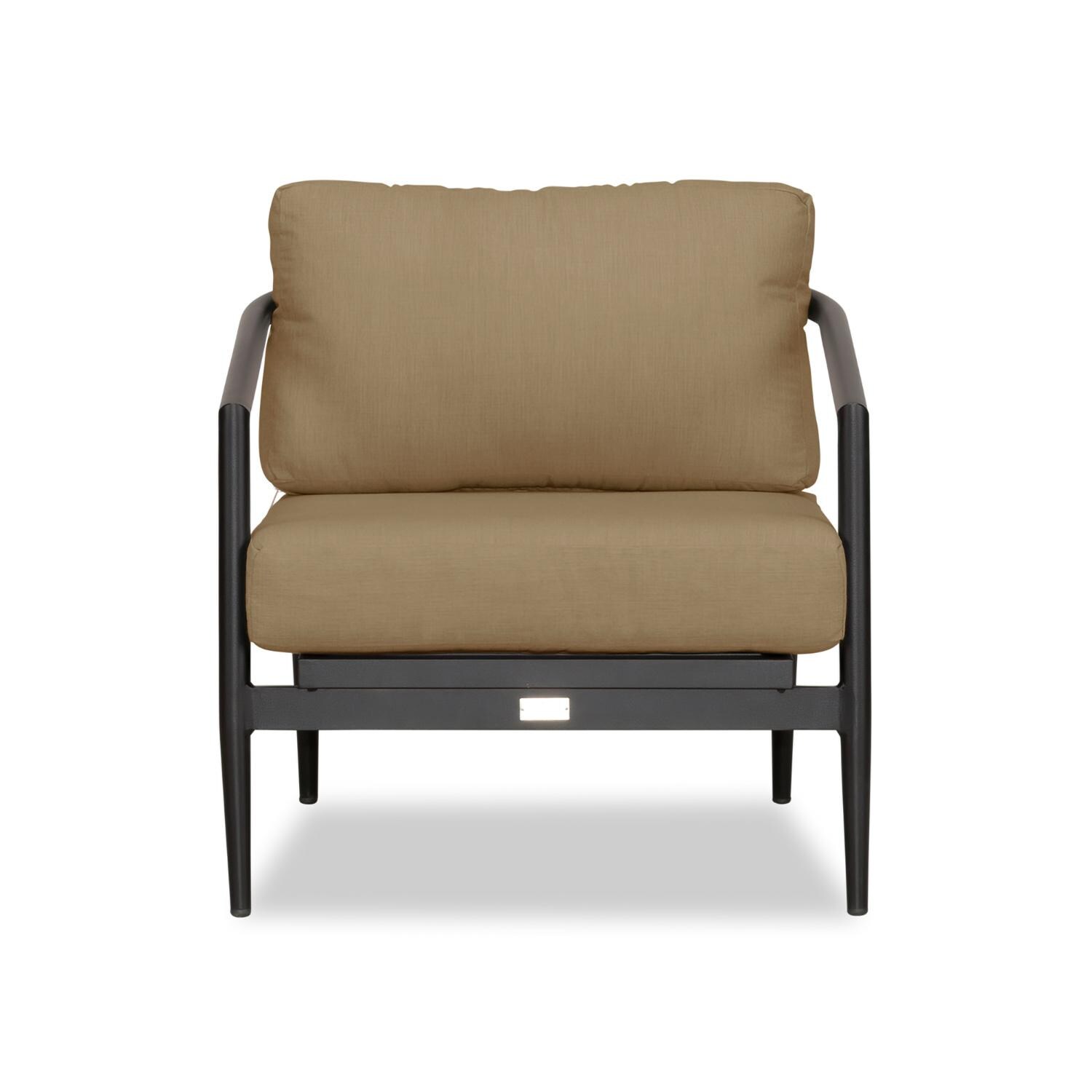 Lakeview Midnight Cove 4 Pc Aluminum Sofa Loveseat Seating Set in Black/Carbon/Heather Beige - Club Chair - White Background thumbnail