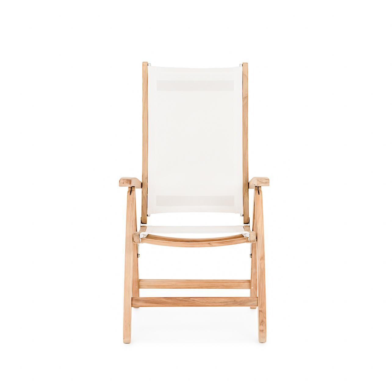 Cayman Reclining Dining Chair in White By Teak + Table