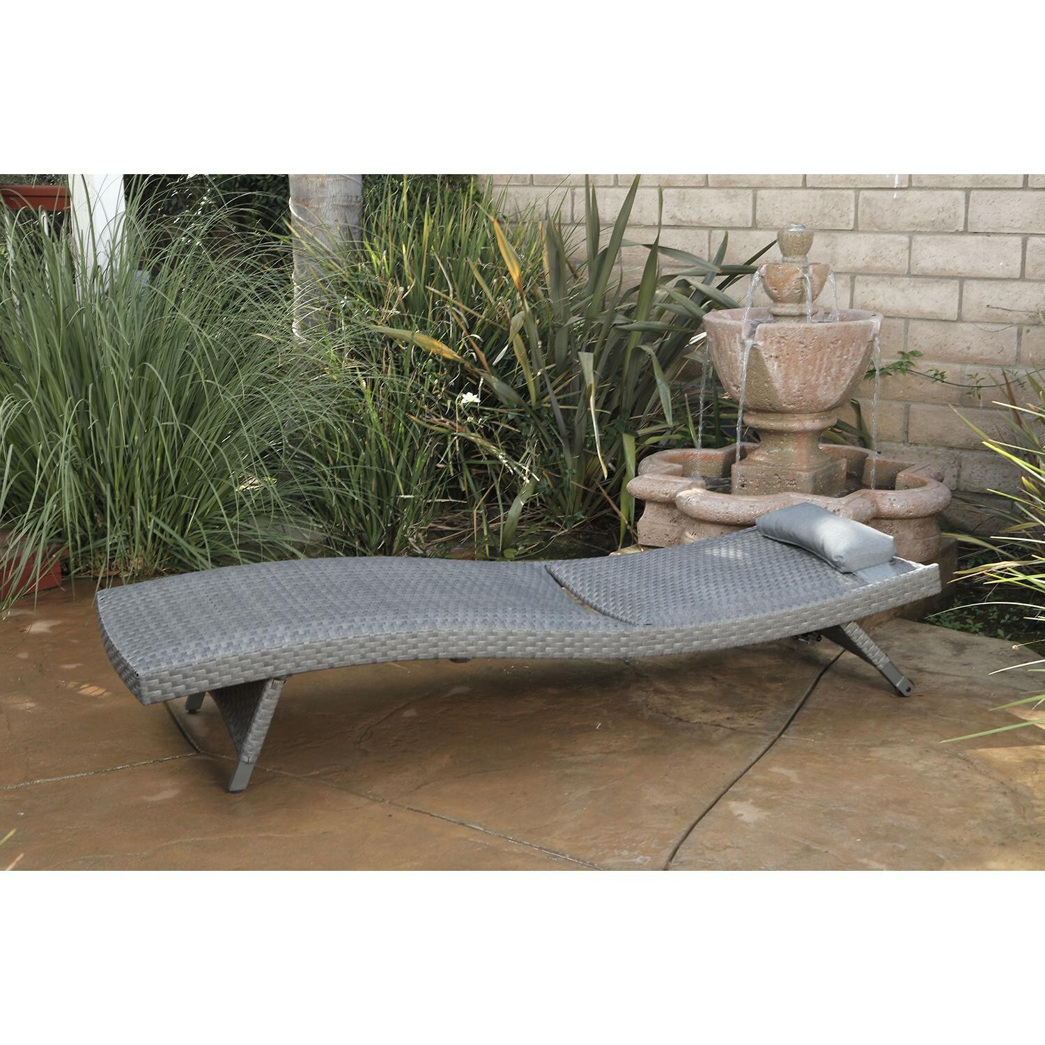 Lakeview Outdoor Designs Sugar Bay Wicker & Aluminum Patio Chaise Lounge - Backrest Fully Lowered thumbnail