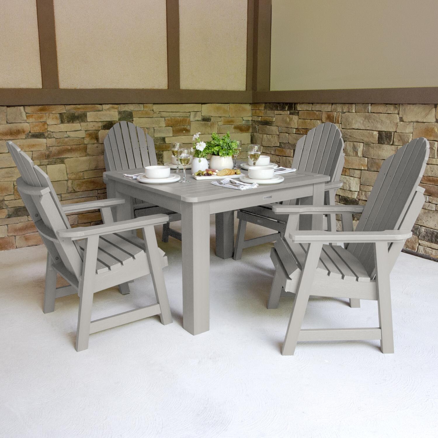Dream Bay 5 Pc Recycled Plastic Square Dining Set in Harbor Bay by Lakeview Outdoor Designs