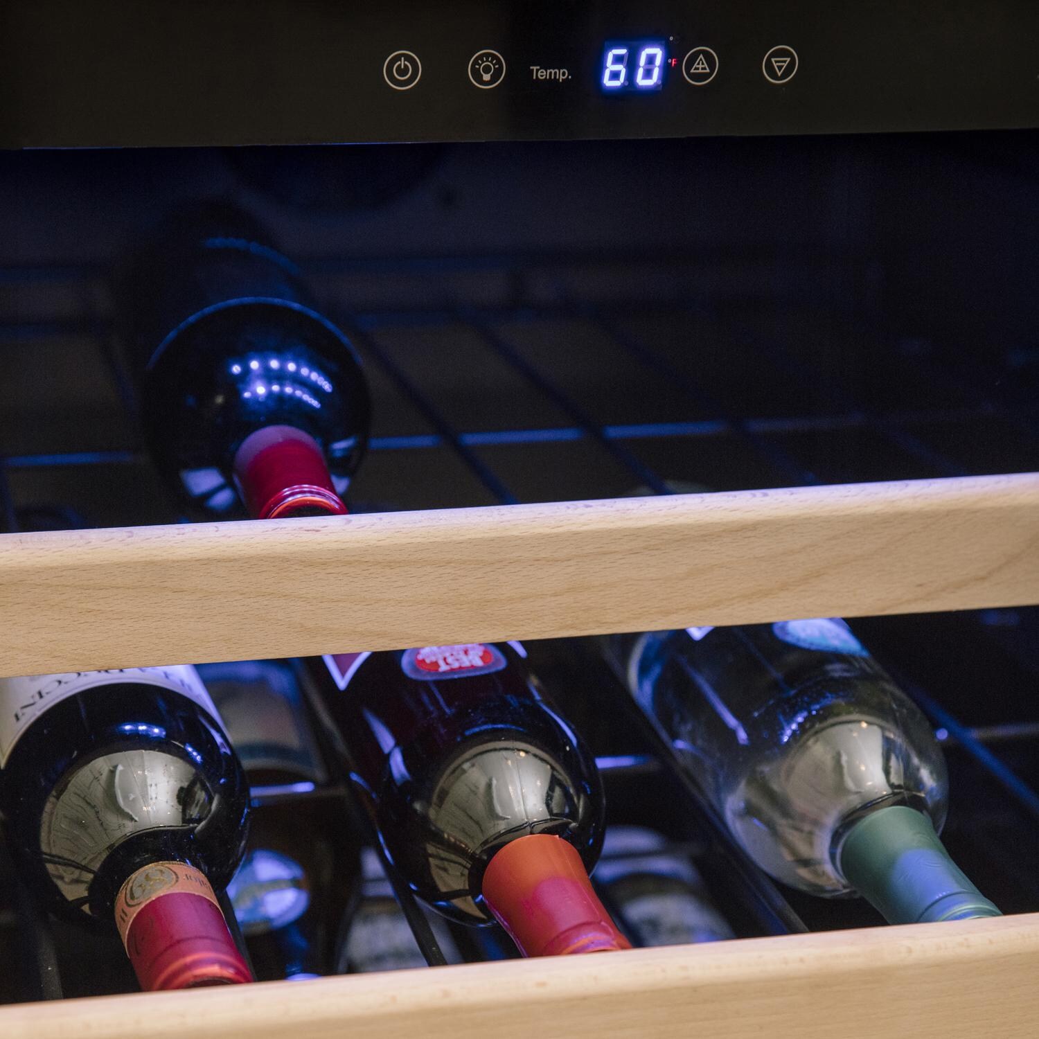 Azure 15-Inch 30 Bottle Wine Cooler - Custom Panel Ready - Control Panel & Interior Detail thumbnail