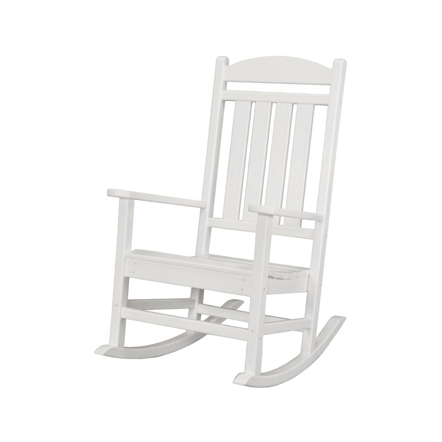 Presidential Recycled Plastic Rocking Chair in White by POLYWOOD