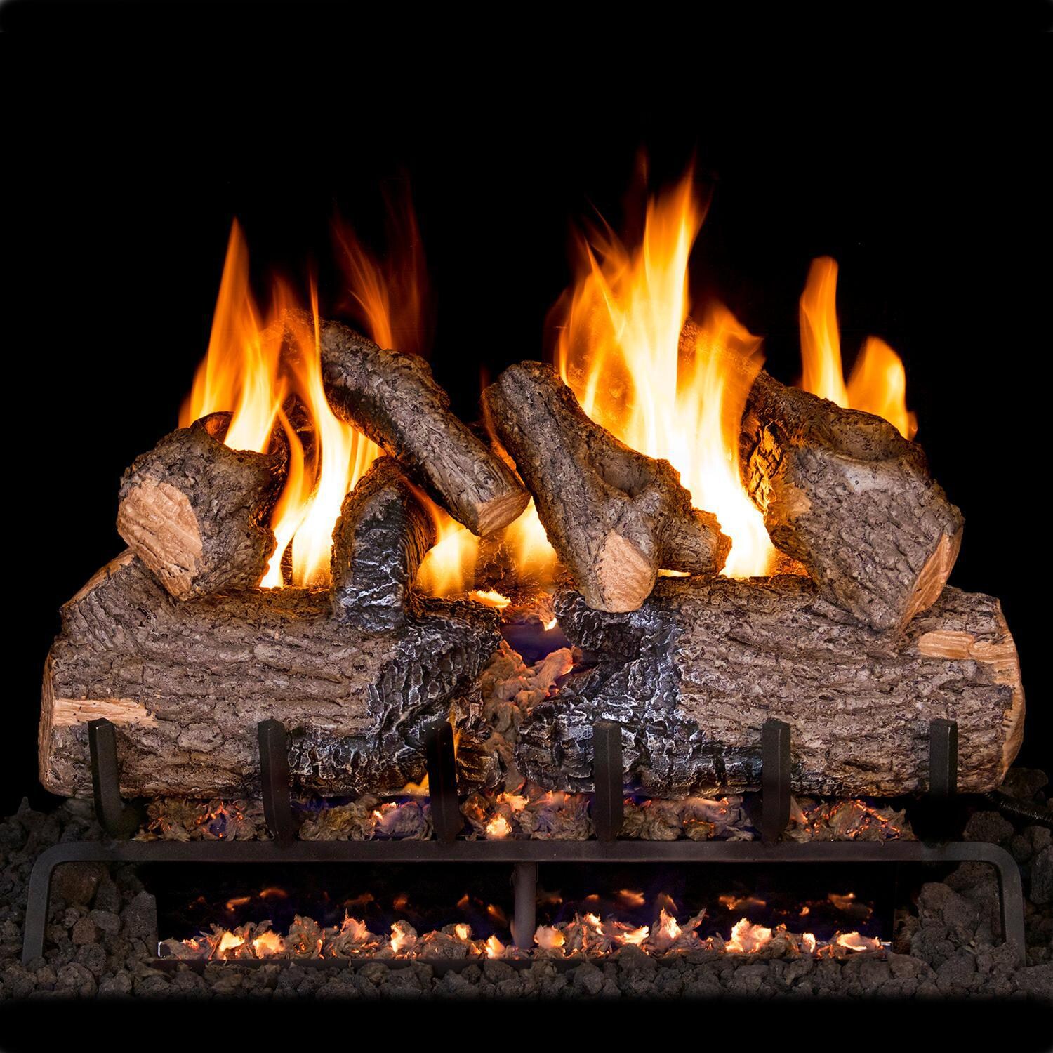 Peterson Real Fyre 18-Inch Charred Oak With Vented Propane G31 Triple-Tier Burner - Variable Flame Remote. thumbnail