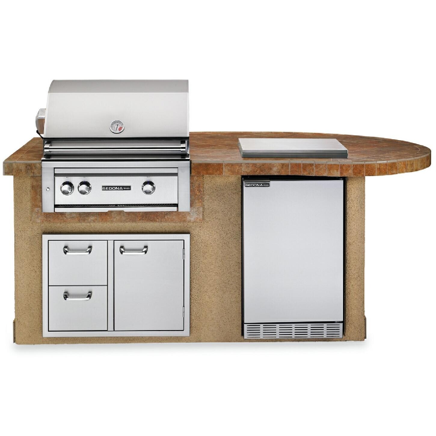 Sedona By Lynx Deluxe BBQ Island With 30-Inch Propane Gas Grill With Rotisserie - Sandalwood thumbnail