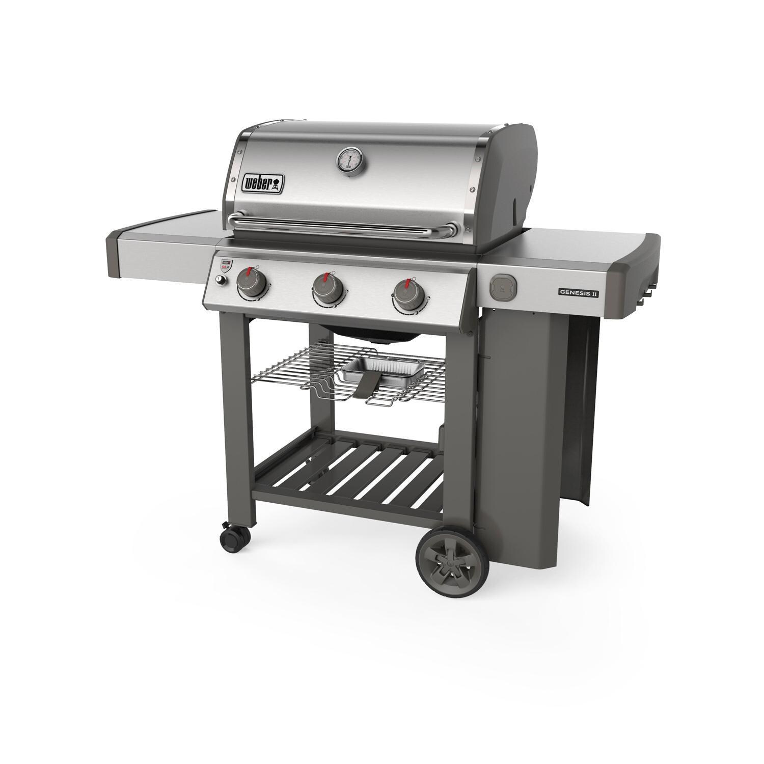 Weber Genesis II 61001001 S-310 Propane Gas Grill - Stainless Steel (2019) - Right-Side Angled View thumbnail