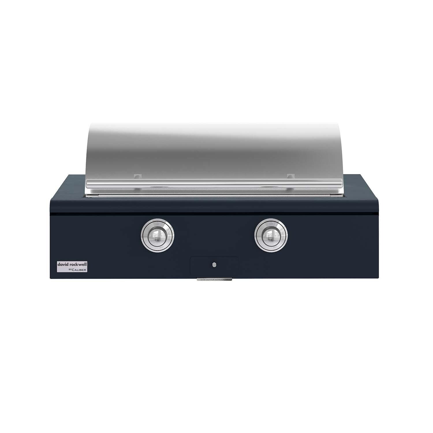 Caliber CRG-42BL00-A-104-H02 42-in Propane Built-In Rockwell Grill - Juniper w/ Chrome Hardware - Lid Closed - White Background thumbnail