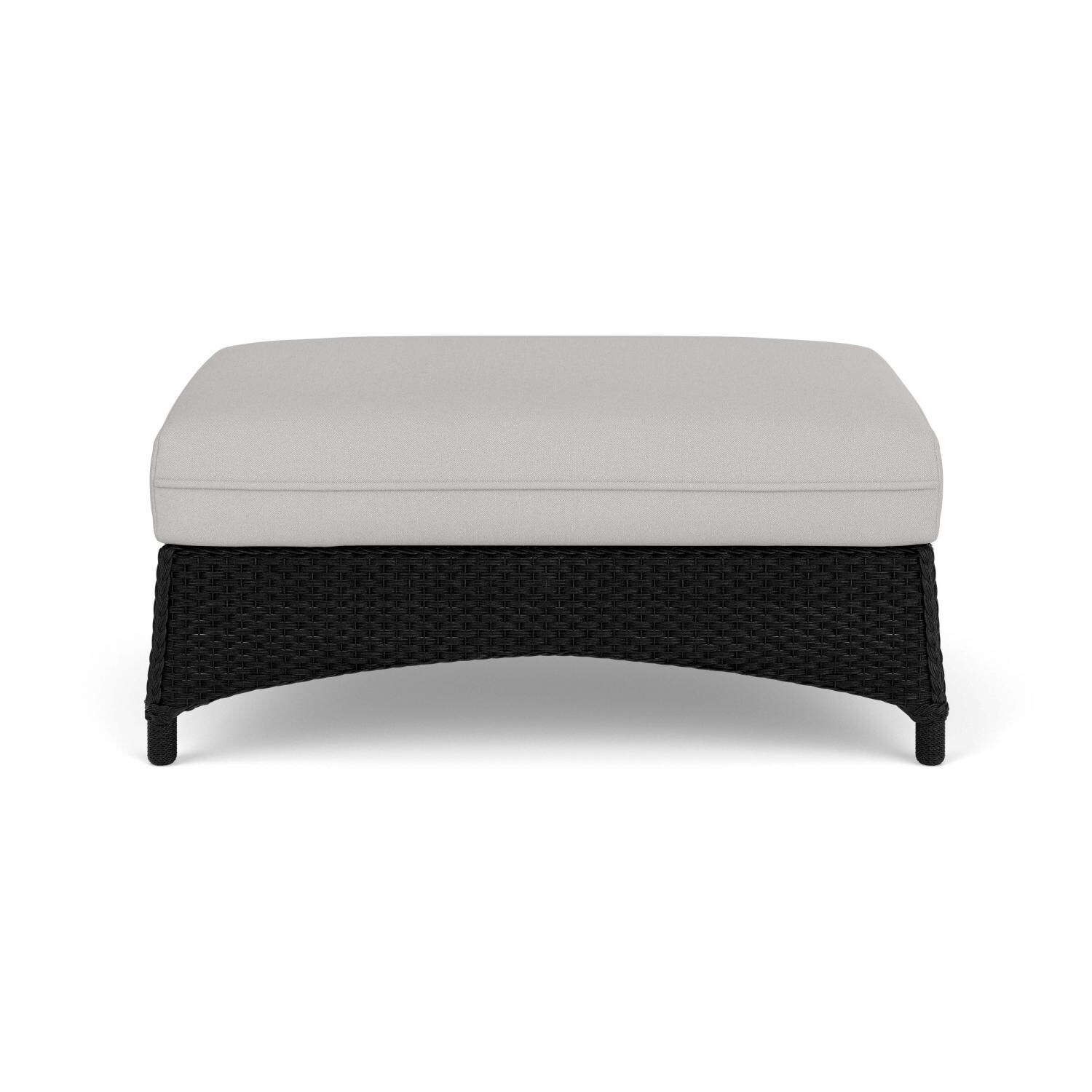 Lloyd Flanders Mandalay Large Ottoman in Ebony Finish with Tundra Dove fabric thumbnail