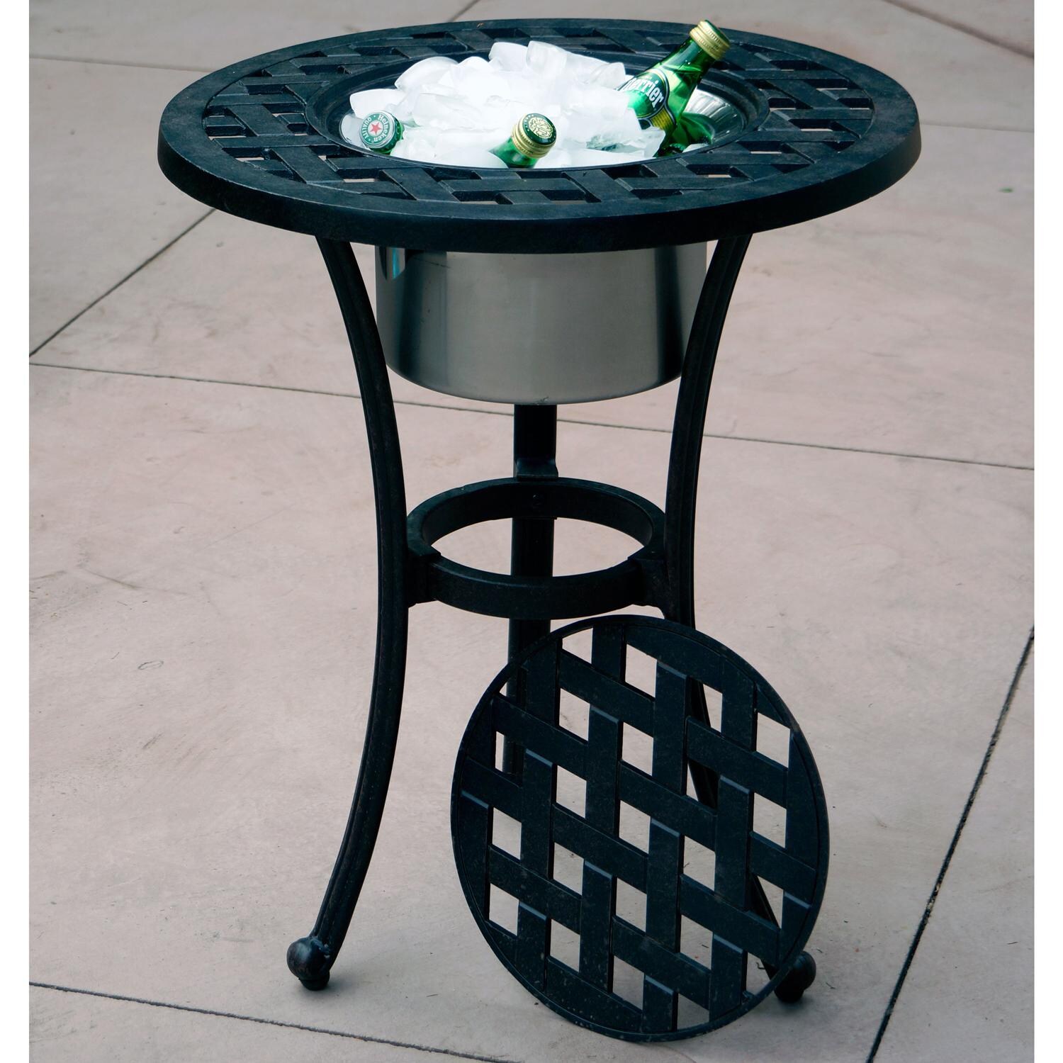 Darlee B/DL708-3PC-30RQ Elisabeth Cast Aluminum 21 Inch Round Ice Bucket End Table thumbnail