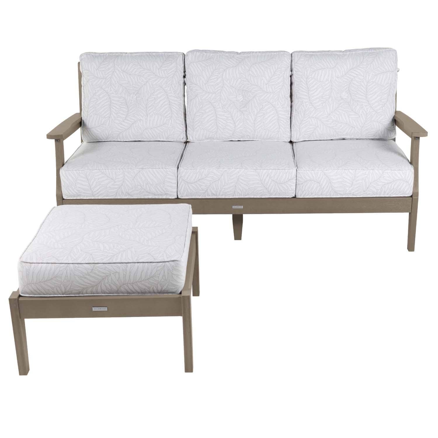 Blushing Bay 2 Pc Recycled Plastic Seating Set in Lively Parchment/Woodland Brown by Lakeview Outdoor Designs - Front View - White Background thumbnail