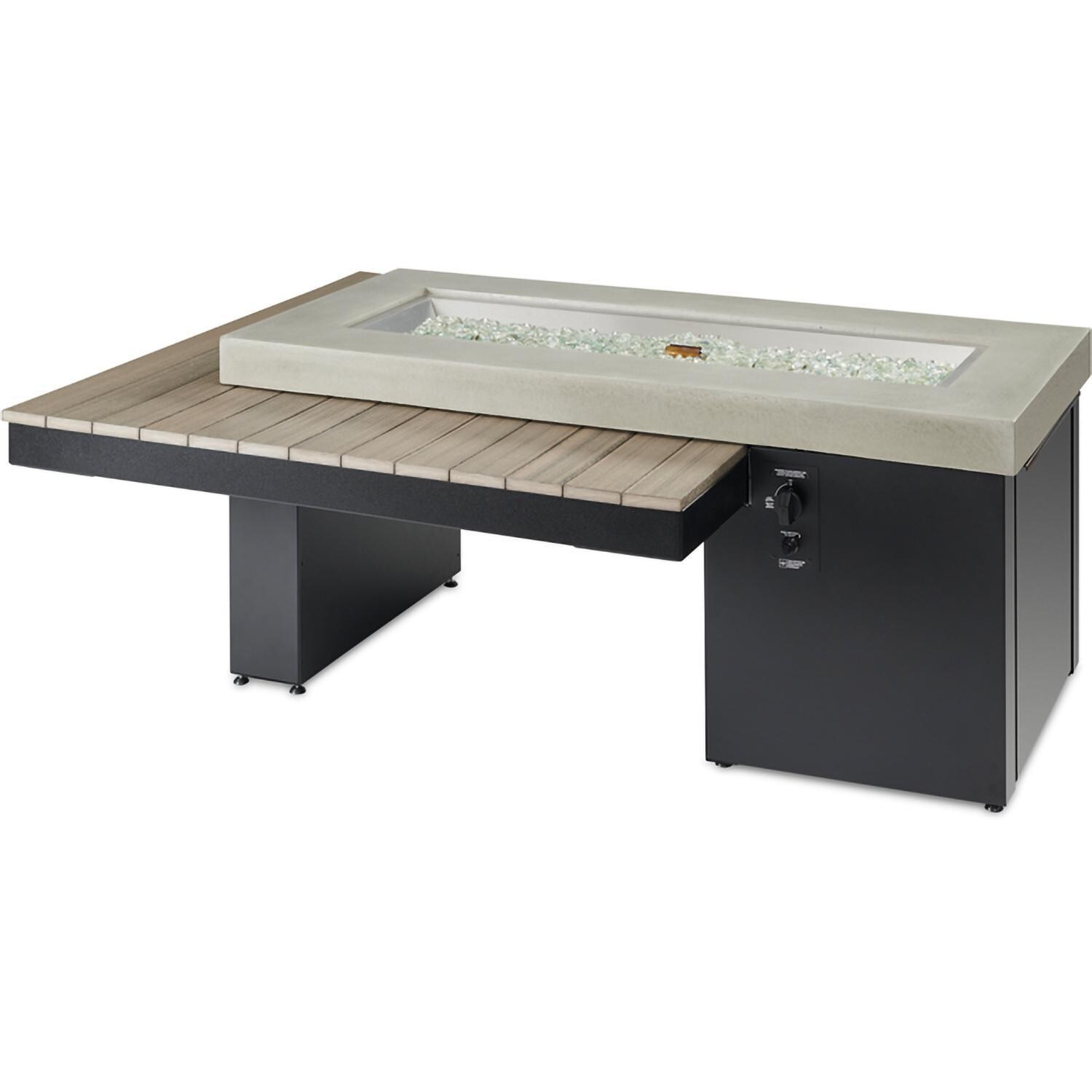 Lakeview Outdoor Designs Emfield 65 Inch Rectangular Aluminum Natural Gas w/ Electronic Ignition Fire Pit Table in Coastal Grey (Ships as Propane w/ Conversion Kit) - Fire Pit - White Background thumbnail