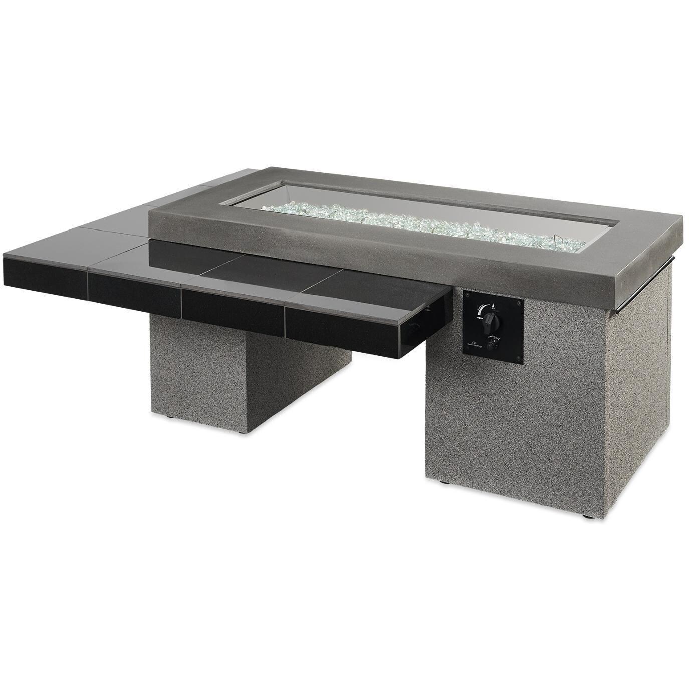 Lakeview Outdoor Designs Emfield Linear Gas Fire Pit Table - Black - No Flame - White Background thumbnail