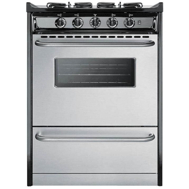 Summit Professional 24Inch 4Burner SlideIn Gas Range Stainless