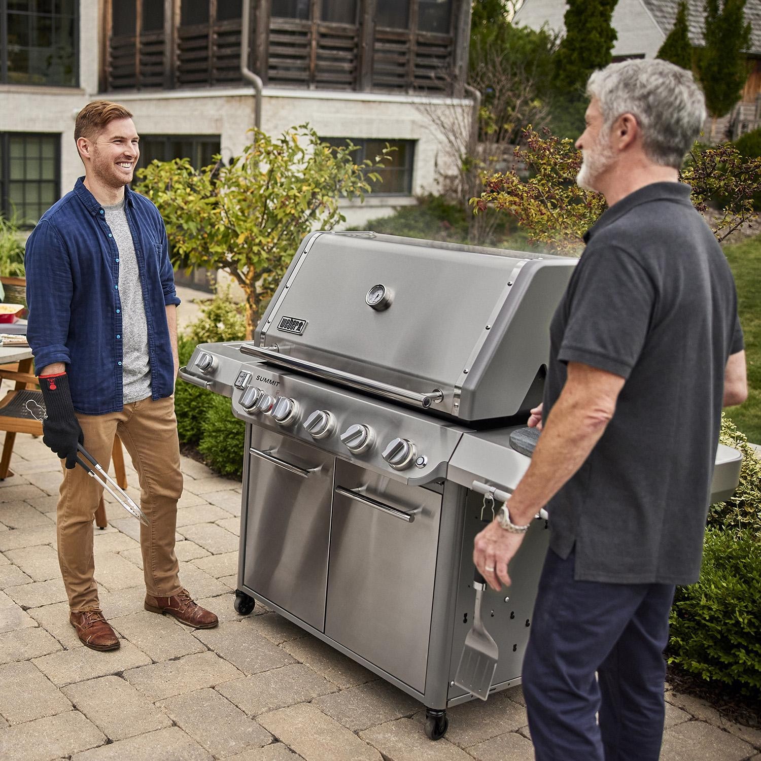 Weber Grills 1500028 Weber Summit FS38 S Propane Gas Grill - Stainless Steel - Talking Around the Grill - Lifestyle thumbnail