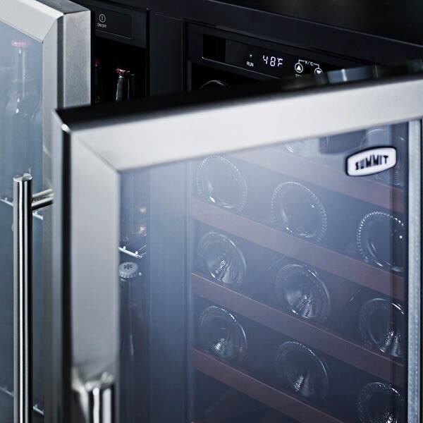 Summit 30-Inch 5.8 Cu. Ft. Dual Zone Beverage Refrigerator - Stainless Steel - Detail thumbnail