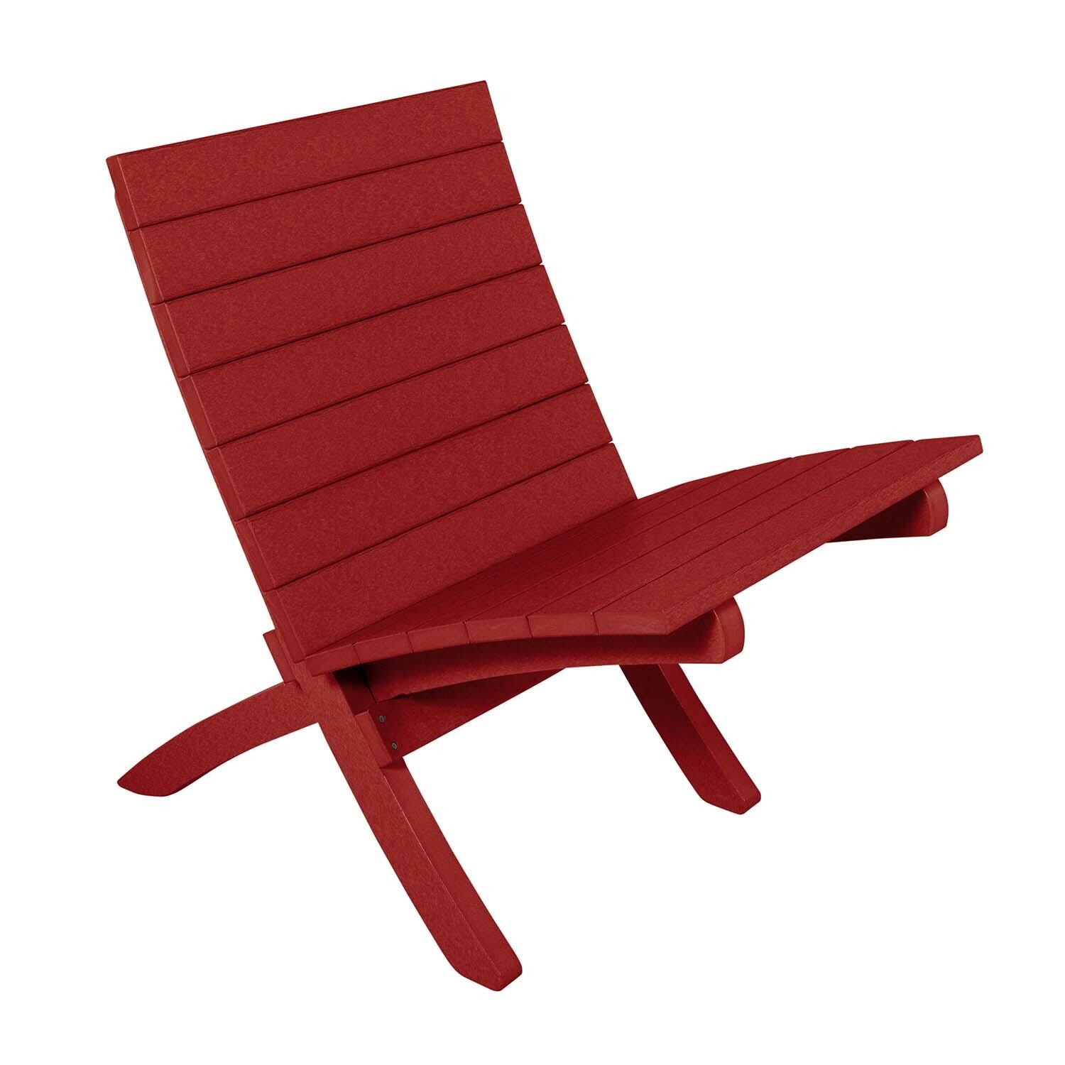 Hazel Cove Recycled Plastic Folding & Stacking Dining Side Chair in Boathouse Red by Lakeview Outdoor Designs - White Background thumbnail
