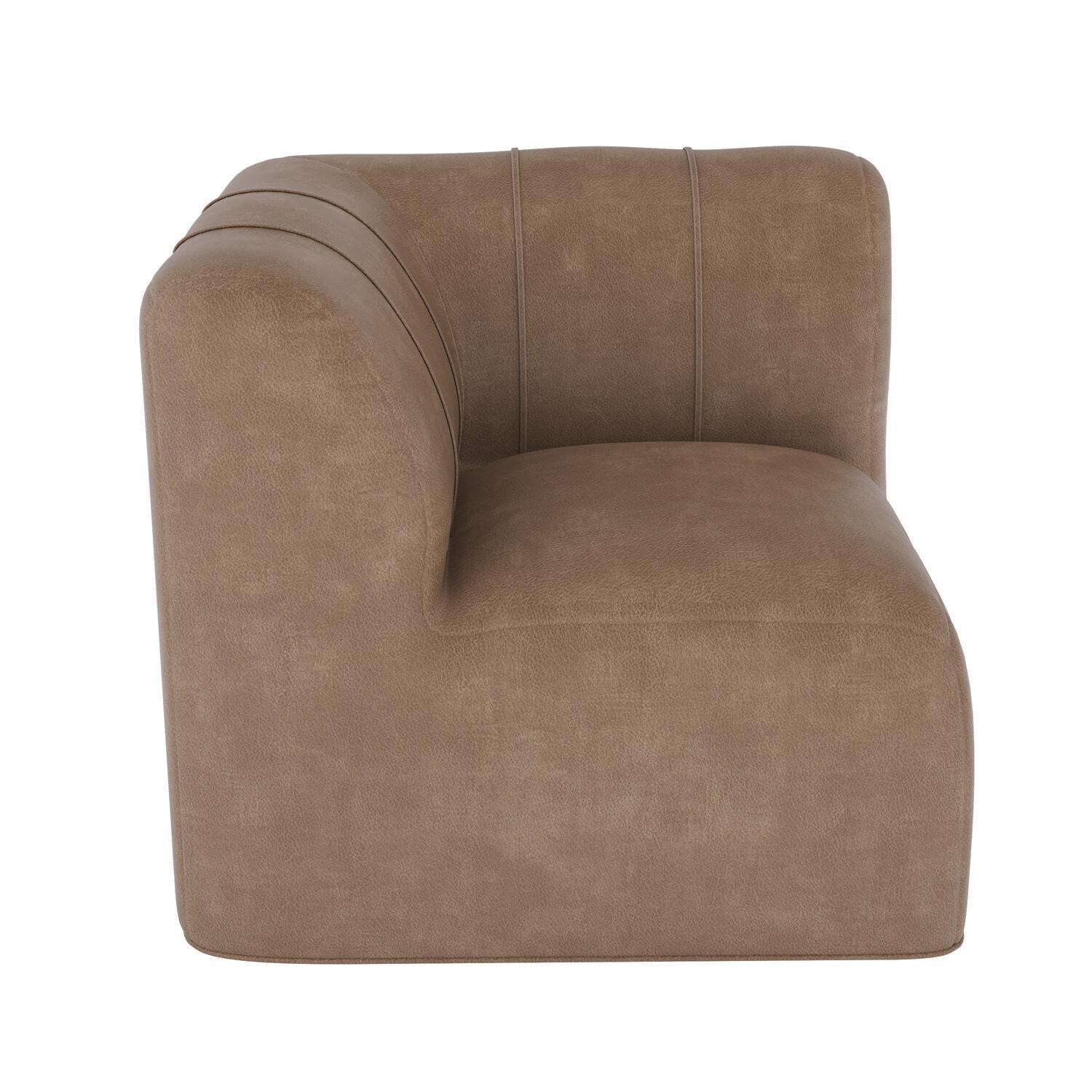 Lakeview NC2001-SECT-8PC-ULBRN Pine Valley 8 Pc Recycled Plastic Sectional Seating Set in Brown/Brown Ultra Leather - Corner 1 - White Background thumbnail