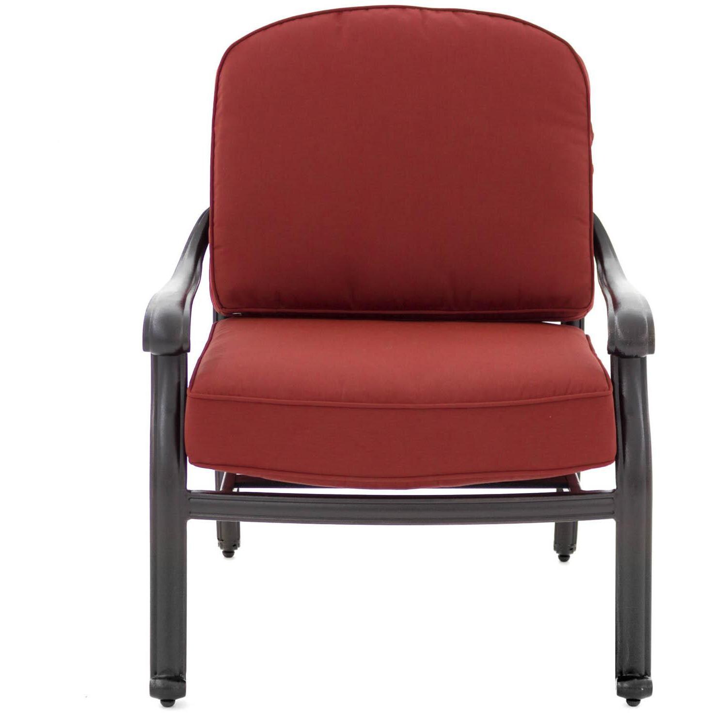 Villa Flora Cast Aluminum Patio Club Chair W/ Sunbrella Canvas Henna Cushions - Front View thumbnail