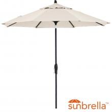 9 Ft. Octagonal Aluminum Auto Tilt Patio Umbrella W/ Crank Lift By Lakeview Outdoor Designs - Black Frame / Sunbrella Cast Ash Canopy image