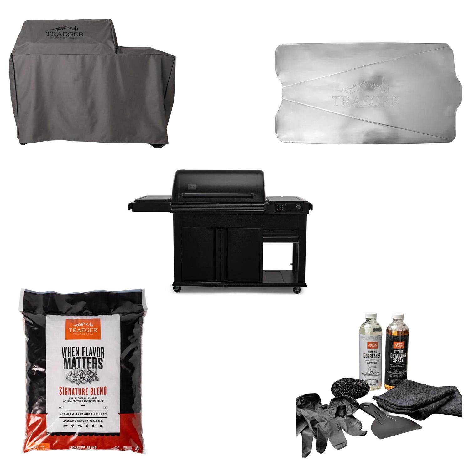 Traeger Woodridge Elite Pellet Grill 5 Pc Bundle - Bundle - White Background thumbnail