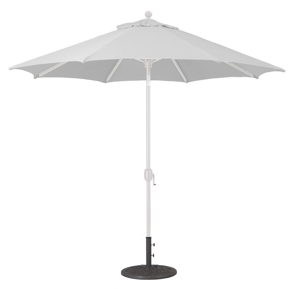 Galtech 9 Ft. Octagonal Aluminum Patio Market Umbrella W/ Crank Lift And Deluxe Auto Tilt - White Frame W/ Sunbrella Canvas Canvas Canopy