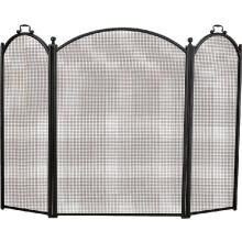 Dagan Industries 52-Inch 3-Fold Arched Black Fireplace Screen - 29 Inches Tall