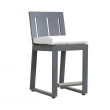 Redondo Aluminum Patio Bar Stool W/ Sunbrella Cast Silver Cushion By Sunset West image