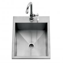 Delta Heat 15-Inch Drop-In Outdoor Rated Bar Sink With Cold Water Faucet - DHOS15 image