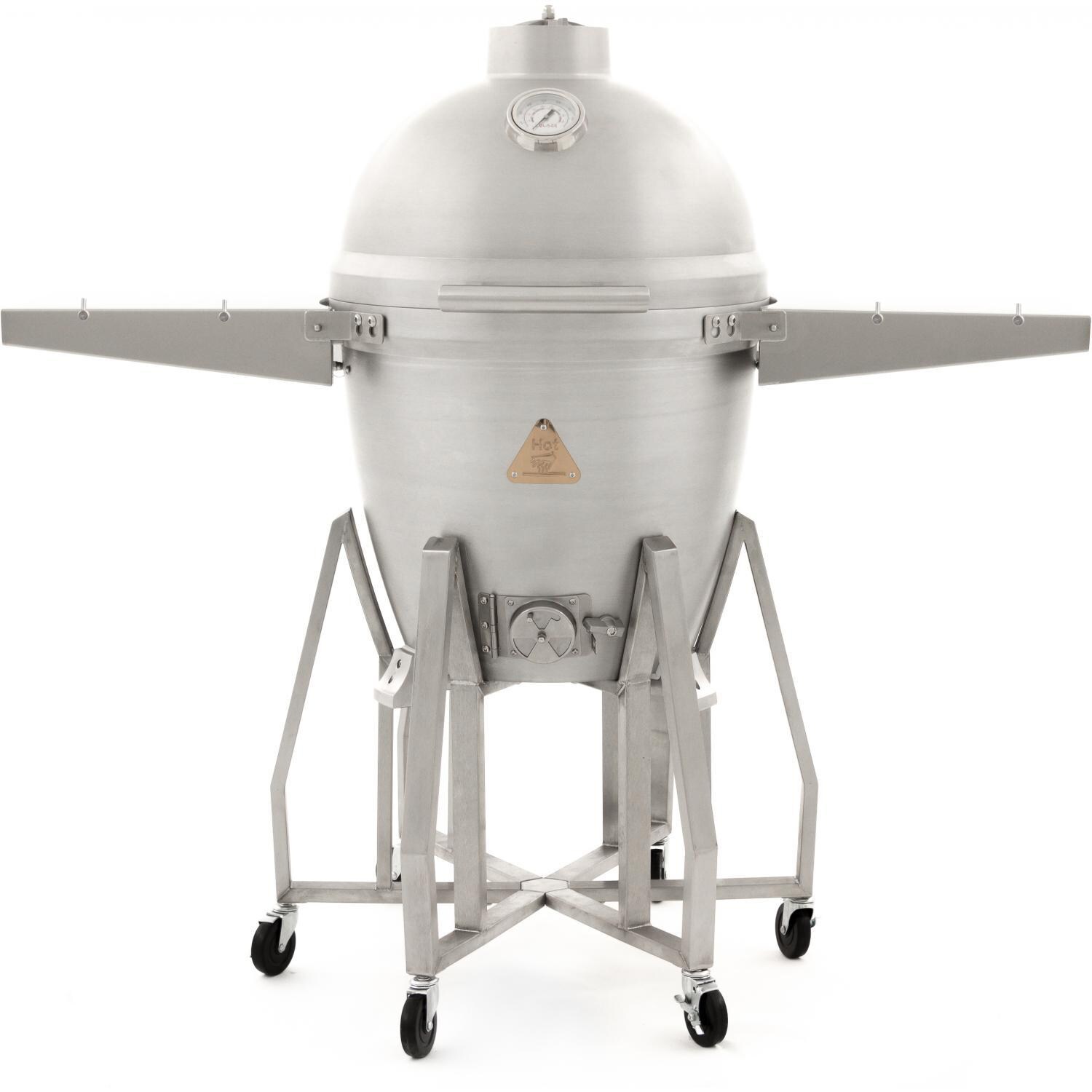 Blaze 20-Inch Cast Aluminum Kamado Grill With Stainless Steel Cart & Side Shelves - BLZ-20-KAMADO