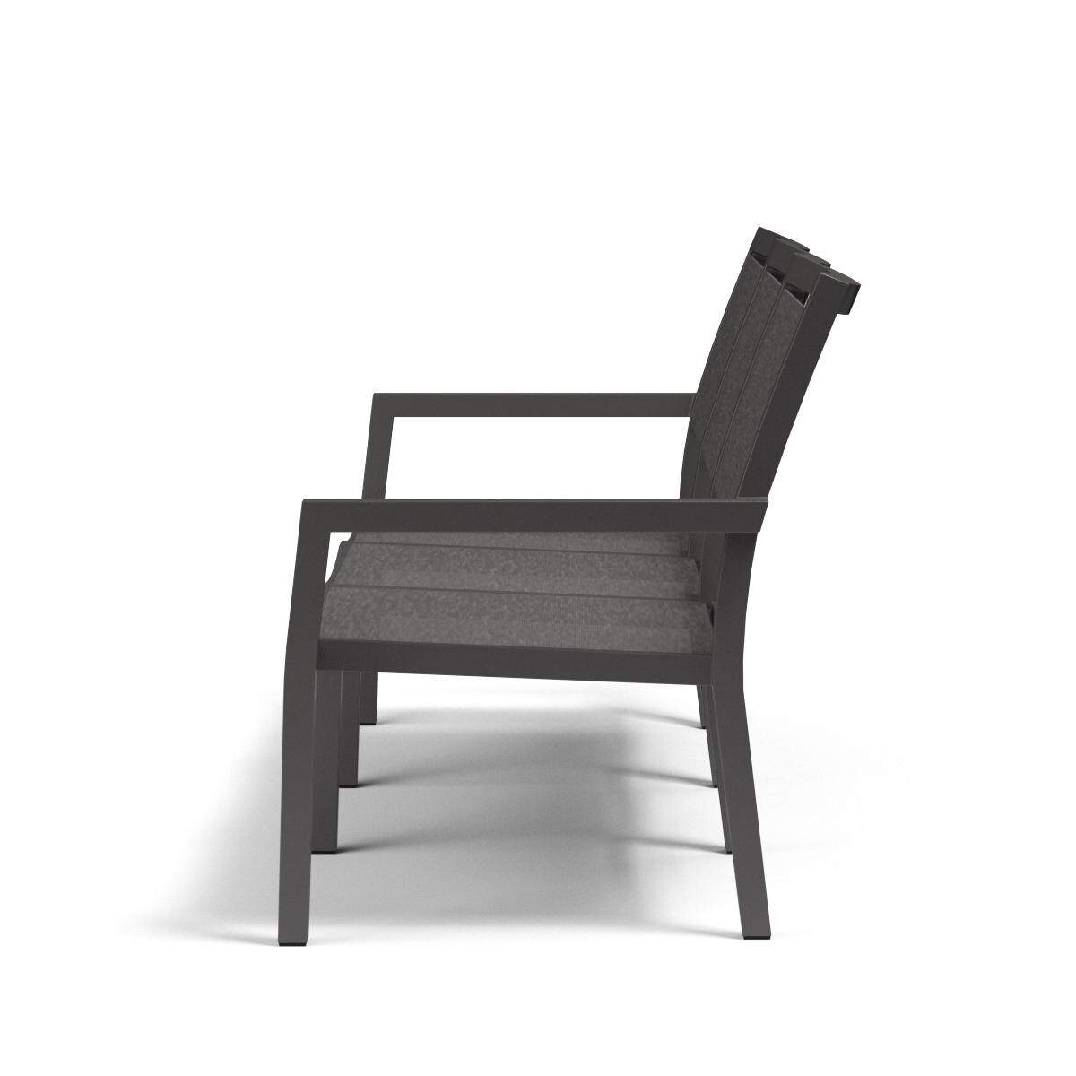 Sunset West - 1201-23 - Vegas Aluminum Patio Sling Sofa W/ Textilene Graphite Sling - Side View thumbnail