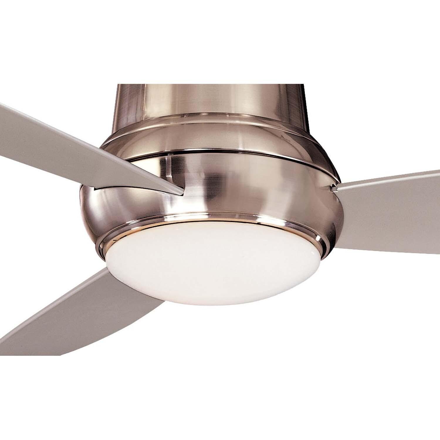 Minka-Aire F474L-BNW Concept II Wet 52-Inch 3-Concave Blade LED Ceiling Fan in Brushed Nickel Wet Finish w/ Silver Blades & White Opal Glass - Light thumbnail