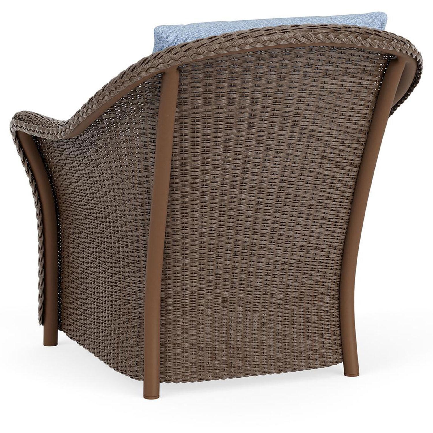 Lloyd Flanders Weekend Retreat Lounge Chair in Bark Finish W/ Demo Skyway Fabric - Back Left thumbnail